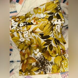 Vintage Yellow Floral Table Linen Napkins Set of Two